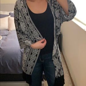 Black and white Kimono